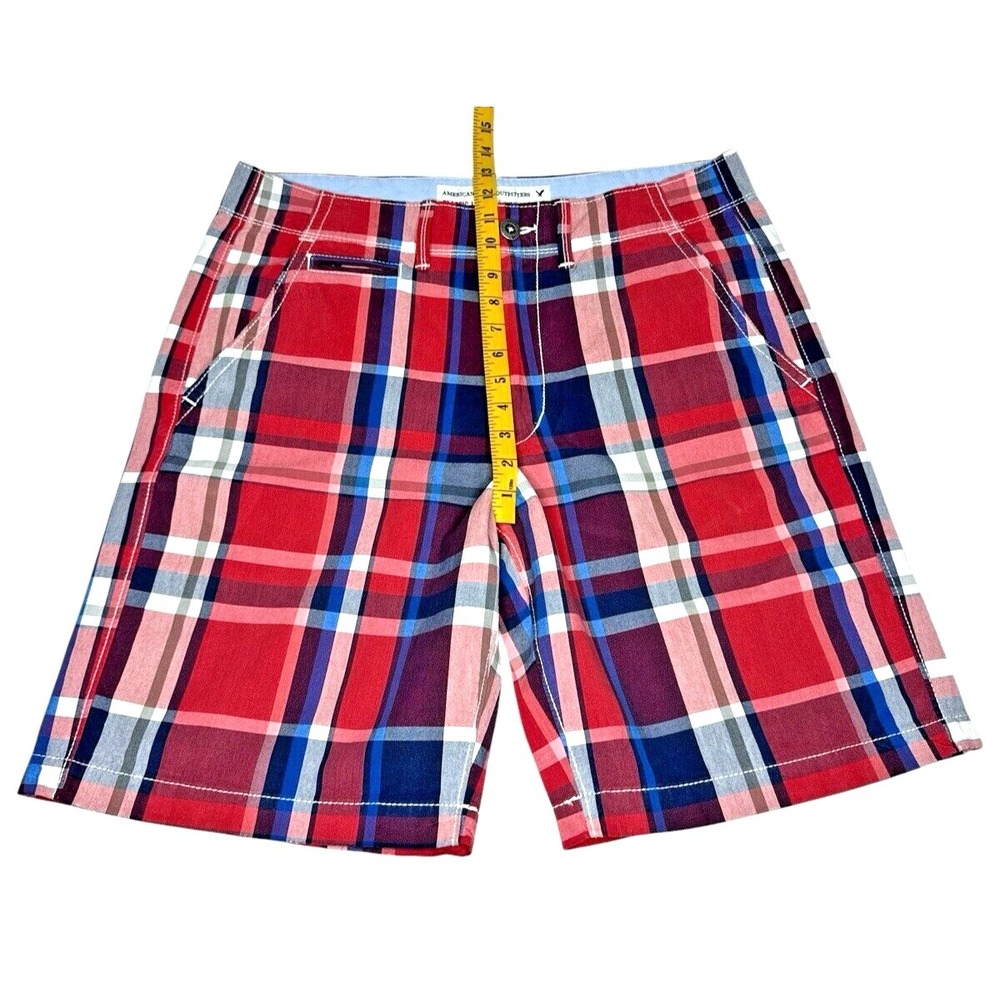 American Eagle Classic Fit Multicolor Plaid Cotton Shorts Size 34 - Picture 6 of 15